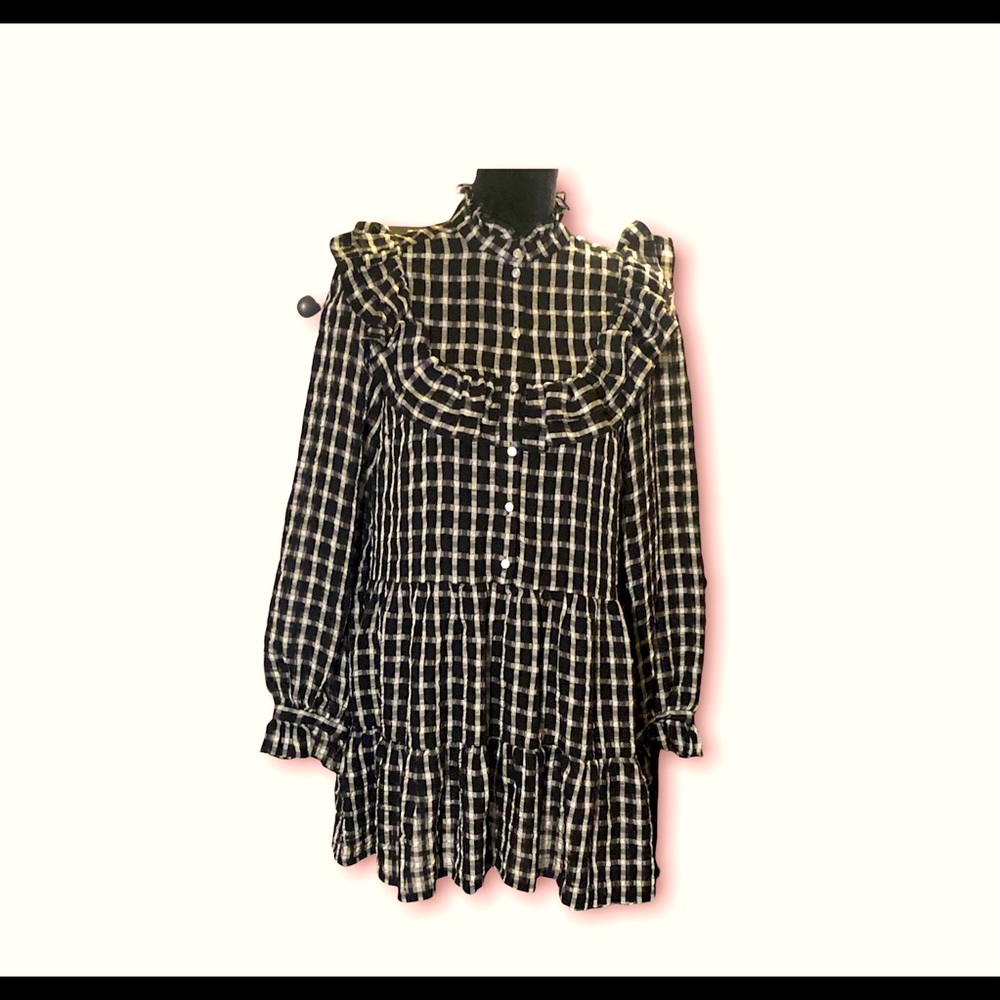 H&M Plaid Babydoll Cottagecore Dress